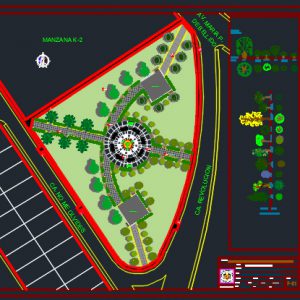 دانلود پلان لنداسکیپ طراحي فضاي سبز پارک محلي به همراه نما و برش
