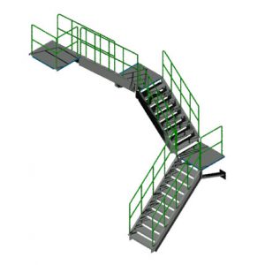 اتوکد پله سه طرفه دانلود رایگان طراحي 3 بعدي پله سه طرفه در اتوکد