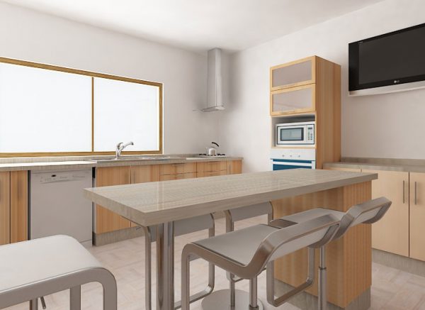 دانلود مکس آشپزخانه طراحي 3بعدي تري دي مکس آشپزخانه با مبلمان