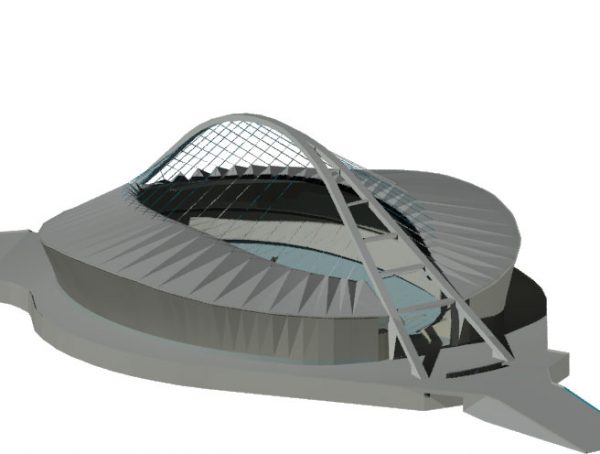 حجم ورزشگاه فوتبال مدرن دانلود طراحي 3بعدي اتوکد