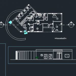 اتوکد اقامتگاه توریستی دانلود طراحی نقشه اقامتگاه بین راهی پلان،نما،برش،پرسپکتیو