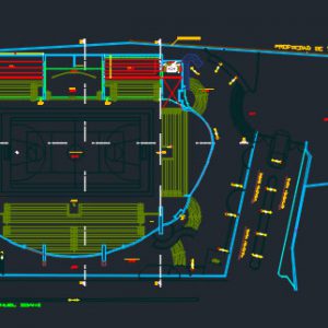 پلان استادیوم دانلود طراحي اتوکد ورزشگاه سر پوشيده چند منظوره با جزييات کامل