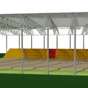 دانلود اتوکد سقف طراحي 3بعدي اتوکد سازه سقف سالن ورزشي به همراه رندر