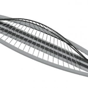 دانلود اتوکد پل طراحي 3بعدي اتوکد پل به سبک مدرن با سازه کابلي به همراه رندر