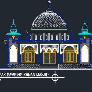 پلان مسجد تزئينات دانلود طراحي اتوکد مسجد با تزئينات و جزييات کامل و اجرايي