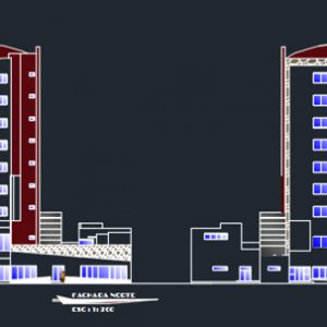 پلان هتل 9 طبقه دانلود پروژه کامل هتل 9 طبقه با امکانات کامل و رندر 3بعدي